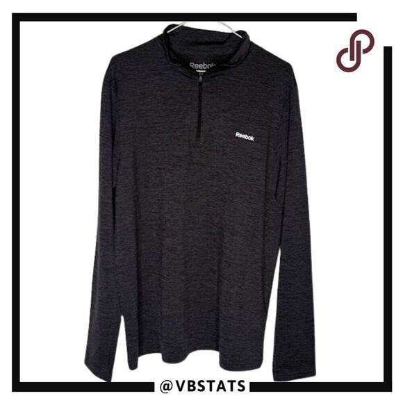 Reebok Men's Heather 1/4 Zip Pullover Sweatshirt Gray Size Medium - Picture 1 of 6